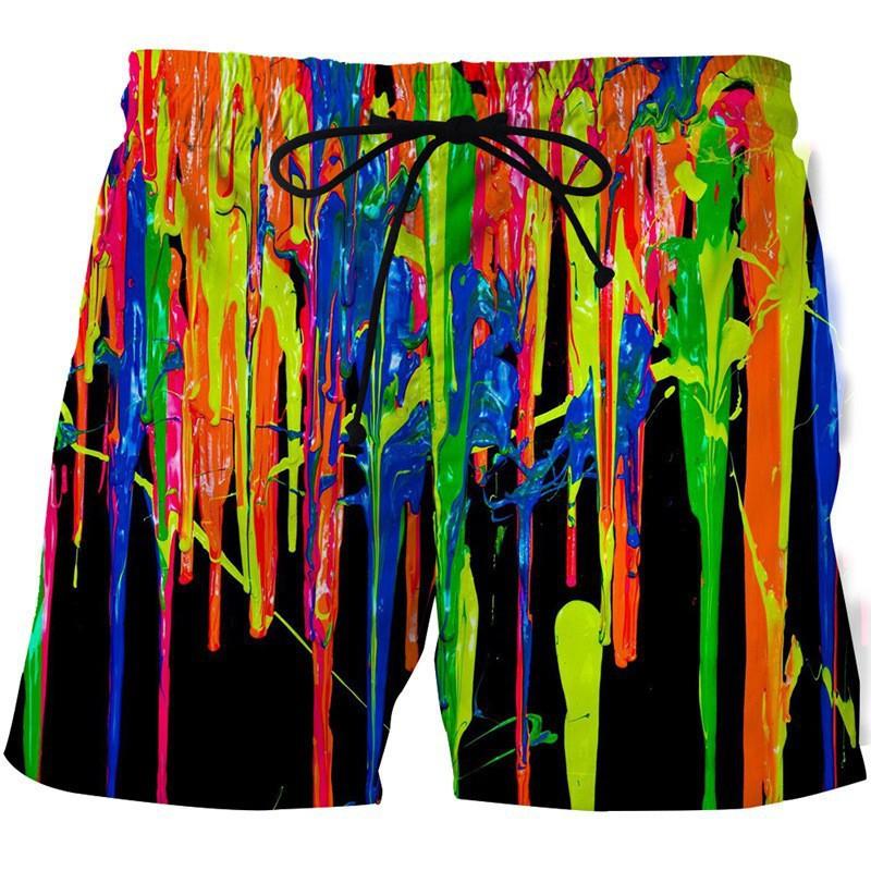 Men's Summer Beach Health Fabric Black Stretch Casual Ordinary 3D Printed Shorts Men Skull Cartoon Trousers