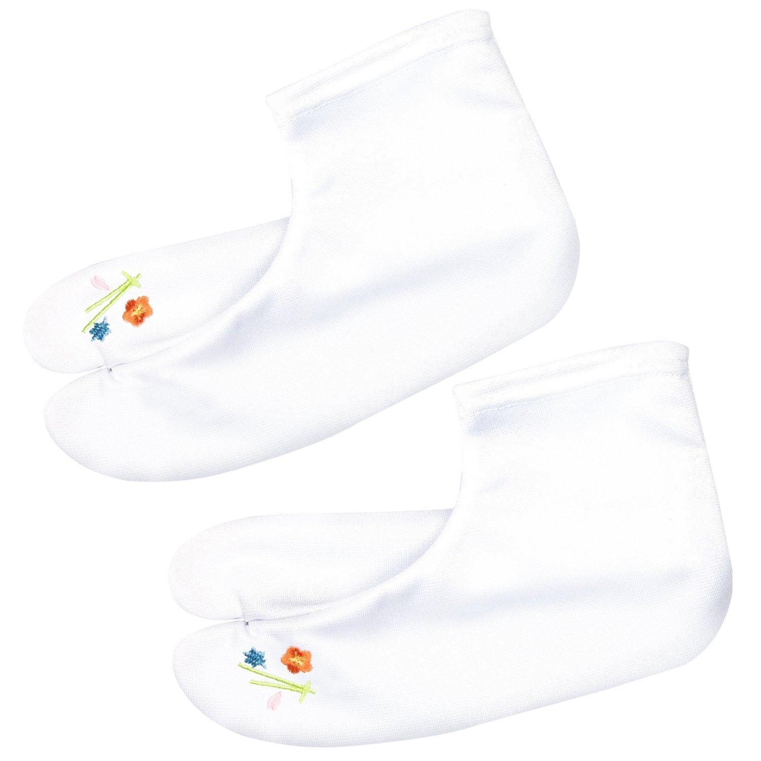 KYOETSU Вышитые носки таби с японским узором и чехлы таби женские нескользящие (Размеры 13-14см, А. Фукиёсэ)