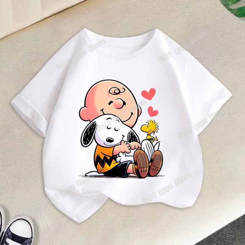 Snoopys Kids TShirt Anime Boys Girls Short Sleeve Tops Summer Breathable Baby Cartoon Tees Cute Dog Print Clothes Birthday Gifts