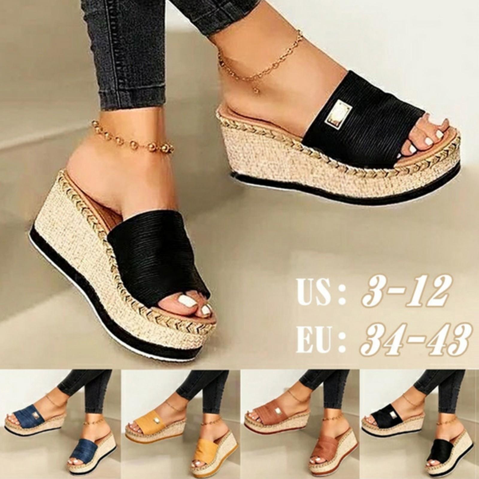 

Sandals - Women s Platform Sandals, Wedge Heel, Straps, Summer Beach Fashion