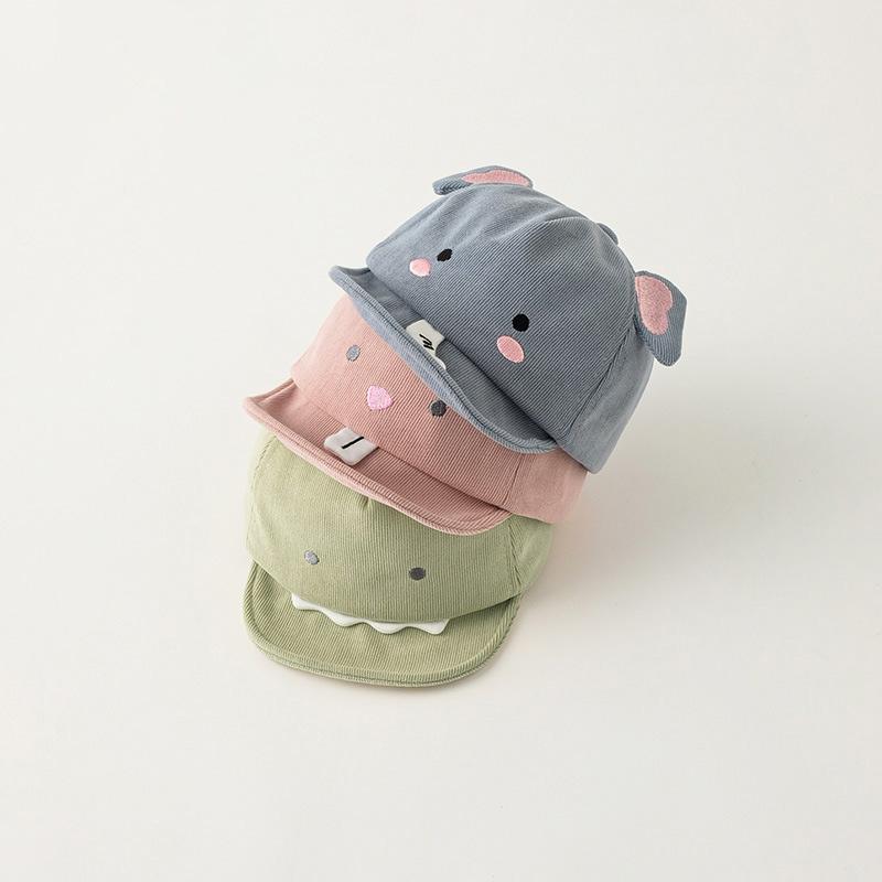 Cute Animal Baby Baseball Hat Cartoon Dinosaur Rabbit Infant Peaked Cap Solid Color Kawaii Soft Brim Kids Sun Hats