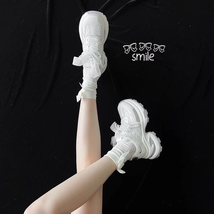 Cowhide Version~ Small Person Height Increase Leather Platform Dad Shoes Women's 2025 Spring New Sports Versatile Casual Shoes