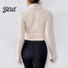 Simple But Elegant Jumpsuit Women's Long Sleeve High Neck Bodysuit Fall Slim Fit Women Solid
