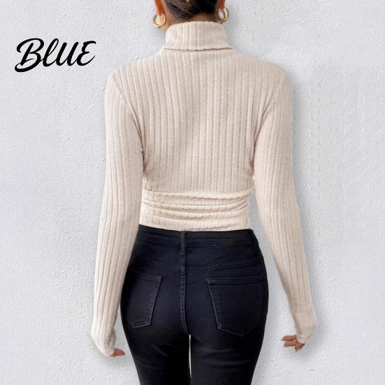 Simple But Elegant Jumpsuit Women's Long Sleeve High Neck Bodysuit Fall Slim Fit Women Solid