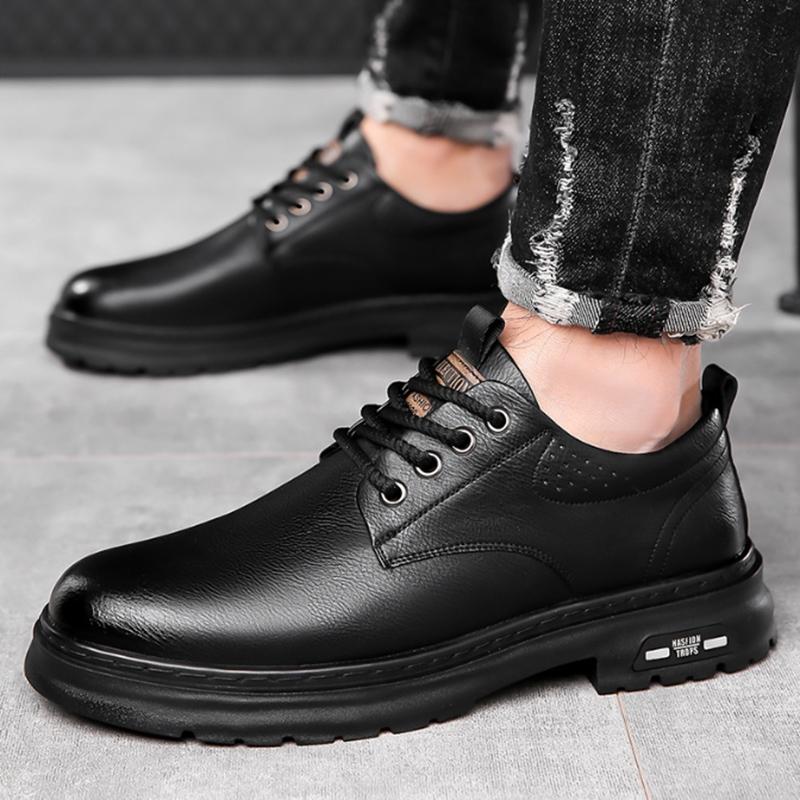 Fashion 2024 Spring and Autumn British Style Men's Shoes Wedding Tide Soft Leather Casual Shoes a Foot Off All Matching Leather Shoes