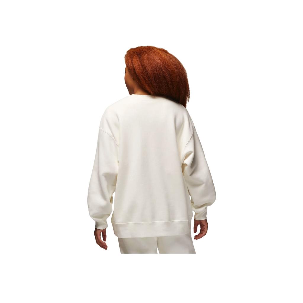Jordan Logo Crew Neck Pullover Sweatshirt Women Tops White FB5117-133