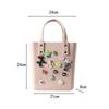 Beach Hole Bag Portable Fashion Open Tote for Shopping Boat Tours Dating Light Blue