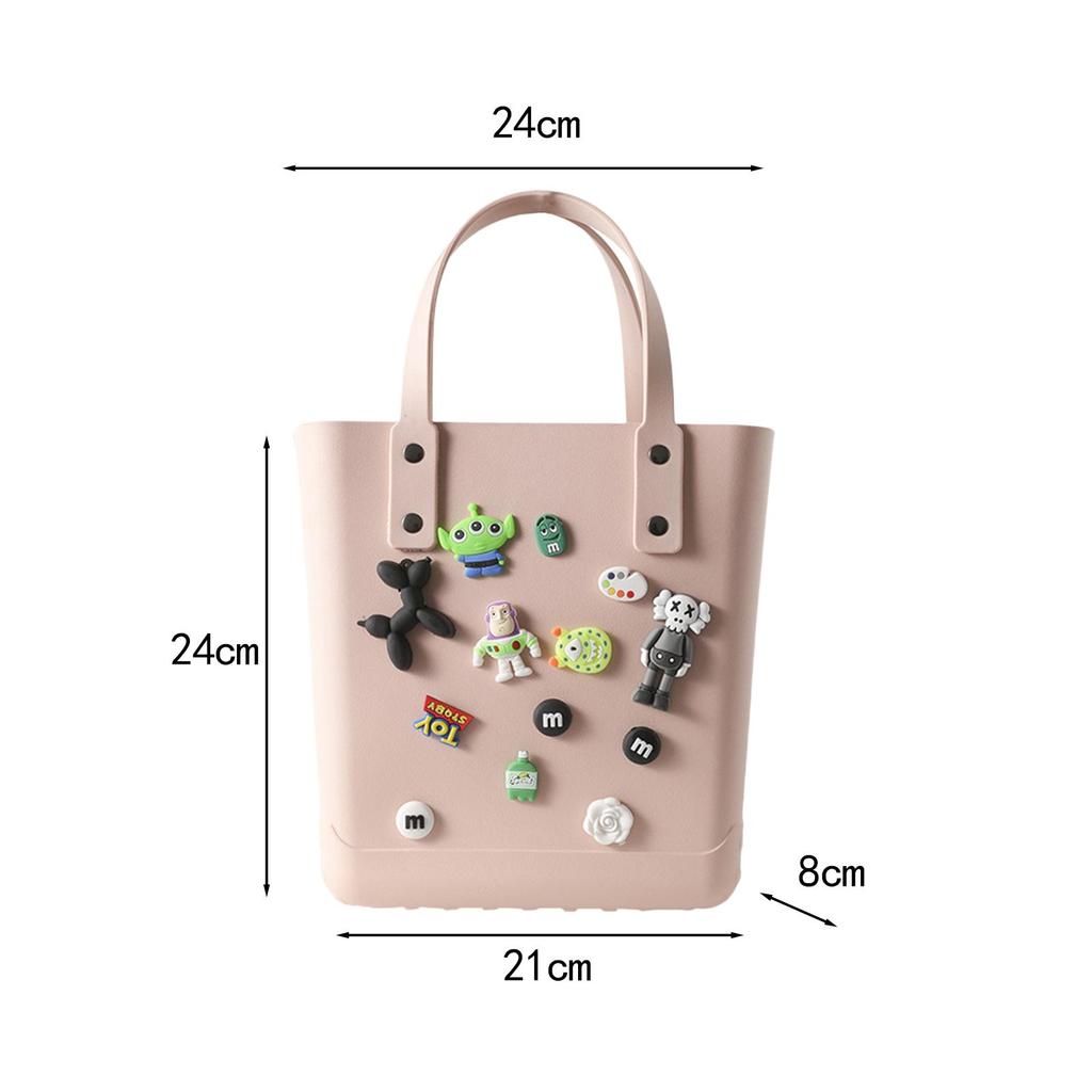 Beach Hole Bag Portable Fashion Open Tote for Shopping Boat Tours Dating Light Blue