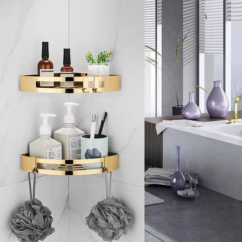 304 stainless steel golden triangle bracket corner bracket bathroom triangle storage rack toilet wall bracket bath accessories