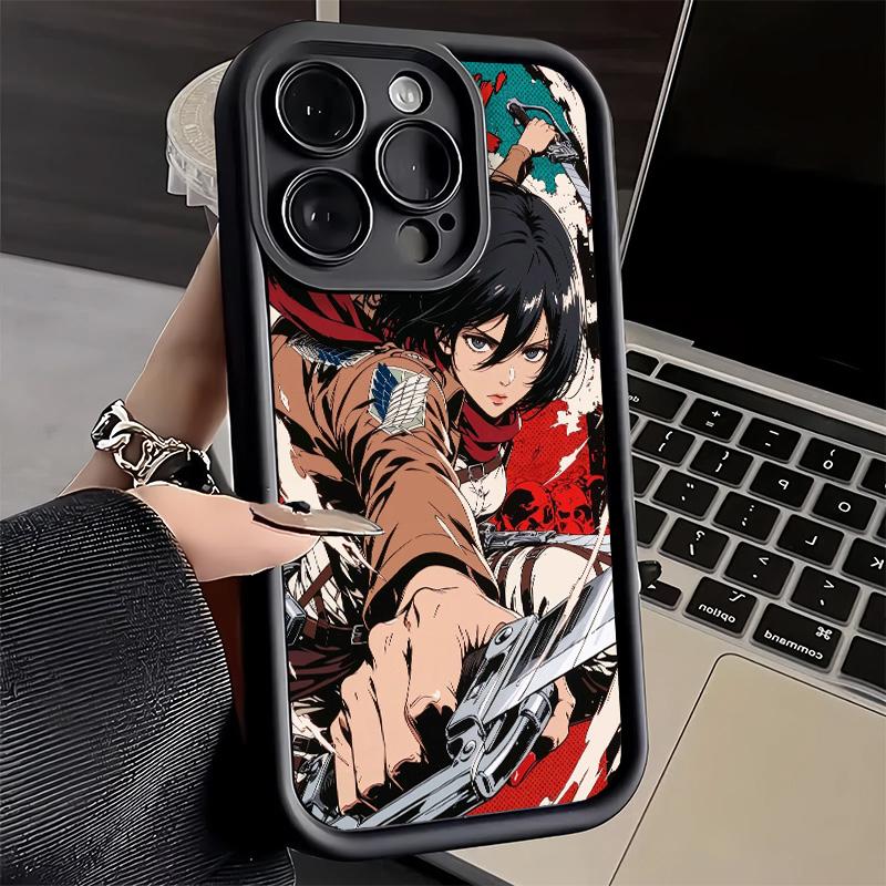 Phone Case for iPhone 17 Air 16E 15 16 Pro Max A-Attack On T-Titan Mikasa Cover 14 Plus 13 12 Mini Soft Shell Silicone Fundas