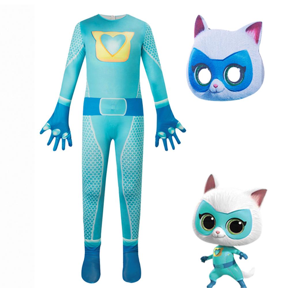 SuperKitties 5-Piece Halloween Jumpsuit Costume for Stage Performance