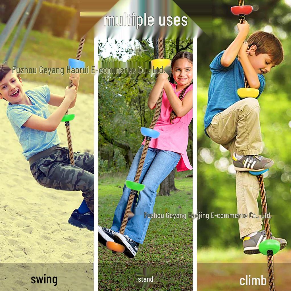Large Children's Disc Swing with Climbing Rope - Sensory Training Playground Toy for Kindergartens