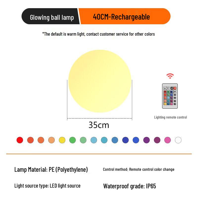 Yudu HC Outdoor Rechargeable 16-Color LED Globe Light