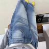 Jeans Women Autumn Blue High Waist Big Yards Wide Leg Loose Small People Drag The Ground Straight Long Trousers Jeans for Women Long Denim Pants