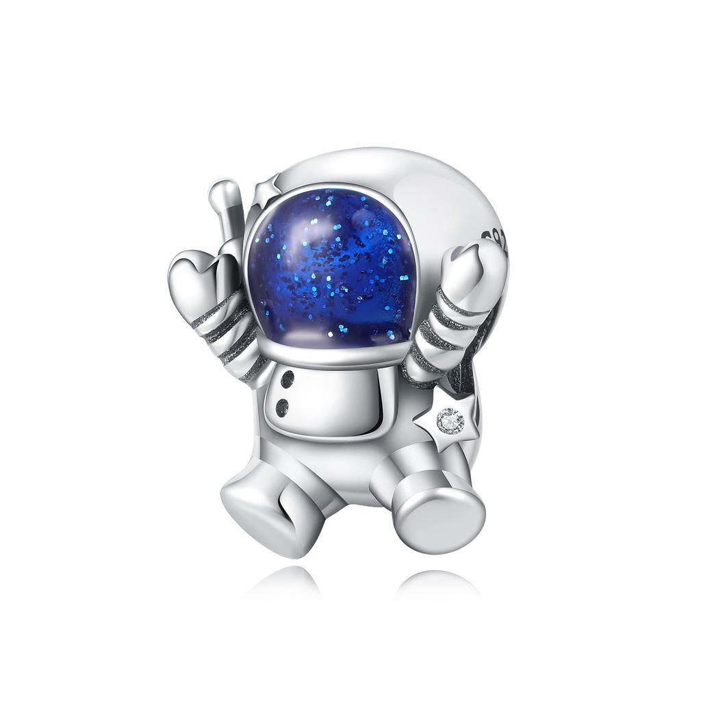 S925 Silver Astronaut Bead Bracelet Charms For Women Birthday Party Gifts Fine Jewelry DIY Accessories