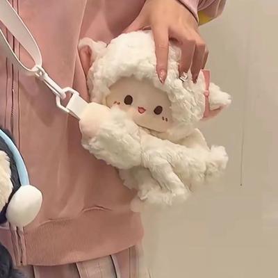 Cute Plush Sheep Doll Shoulder Bag Women Fashion Casual Crossbody Bag Kawaii All Match Female Handbag