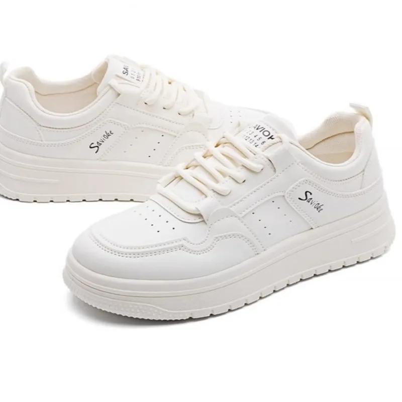 

Модная женская обувь 2025 Высокое качество Передняя шнуровка Женские вулканизированные туфли Модная строчка Уличная удобная Классическая повседневная обувь 35