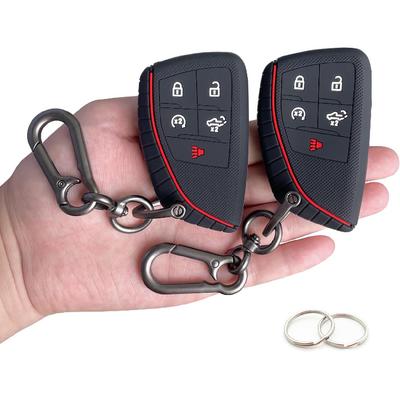 TANDRIVE Key Fob Cover For -2025 2026 Chevy Silverado 1500 GMC Sierra 1500, 2024-2026 Silverado Sierra 2500HD 3500HD, Silicone, 2-Pack, Black