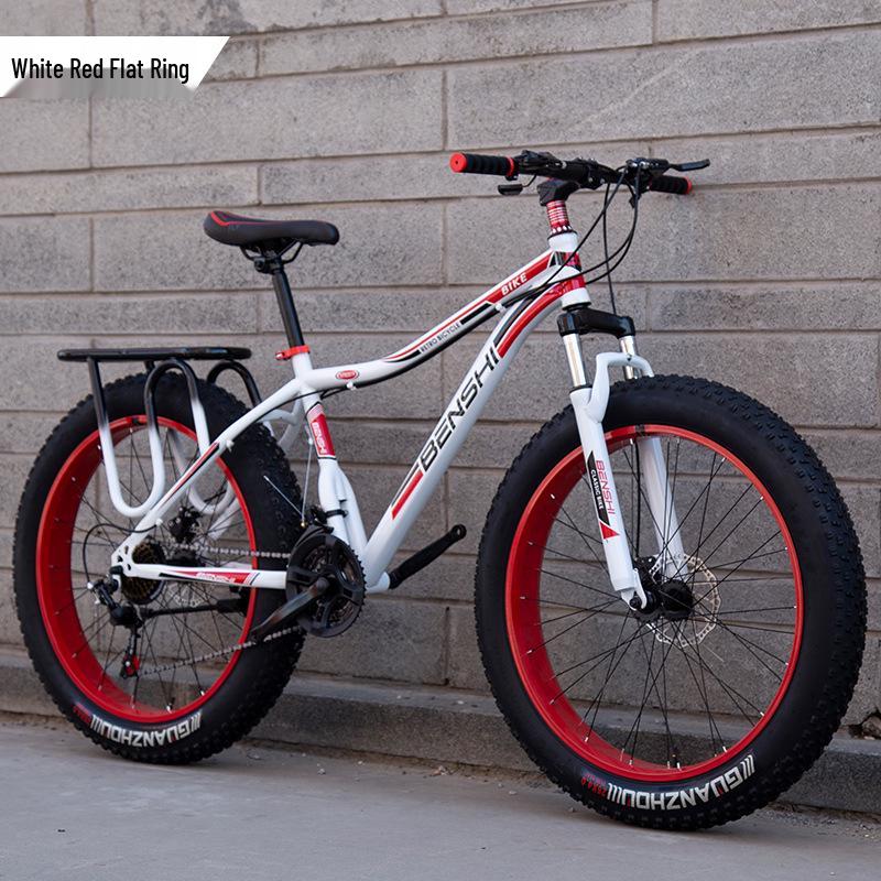 Men's Off-Road Fat Tire Snow & Mountain Bike - Variable Speed, Shock Absorbing, Wide Tires for Beach and Trail