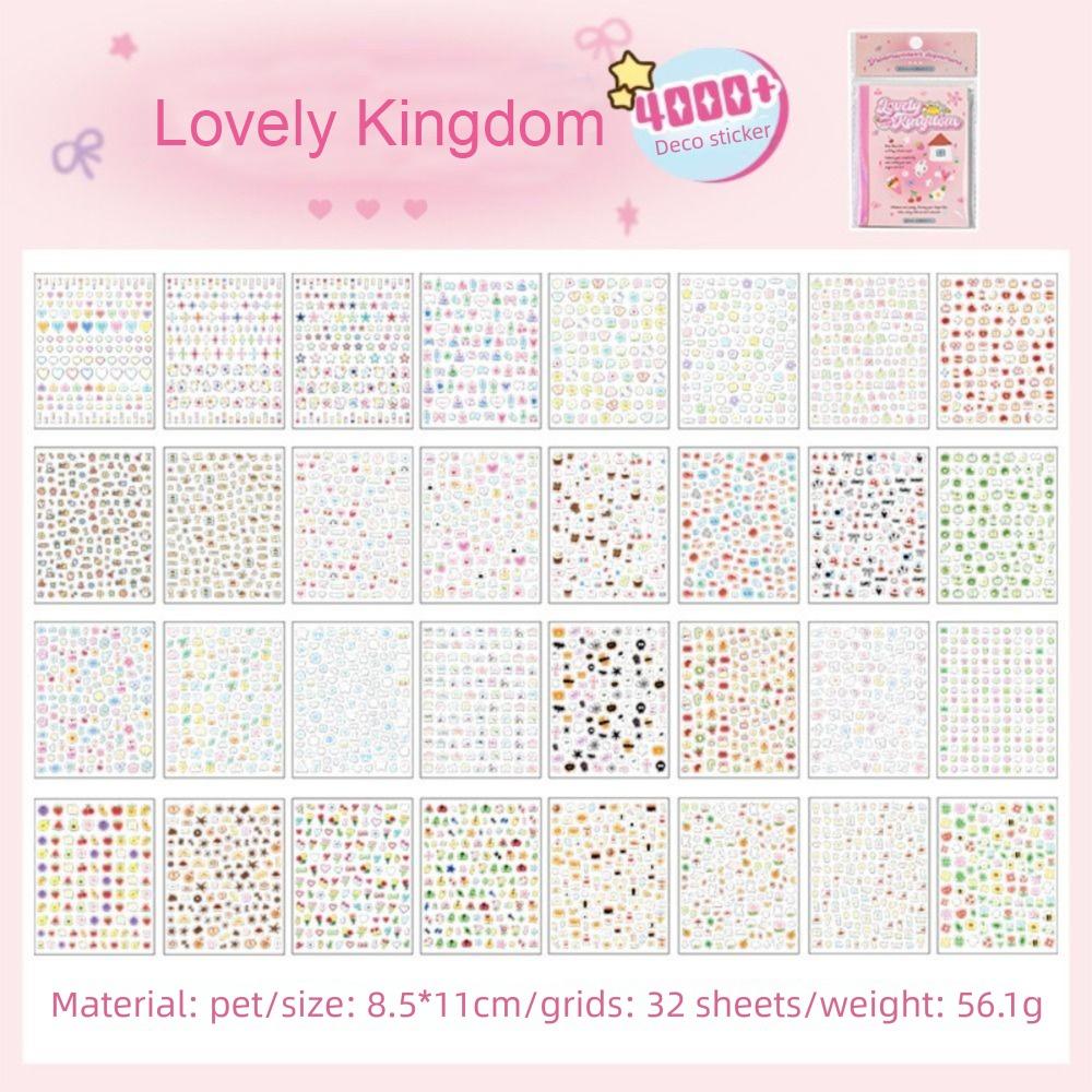 

32Pcs/Set Self Adhesive Cup Stickers Soft Embossed Cartoon Stickers for Nail Art Decoration рожевий
