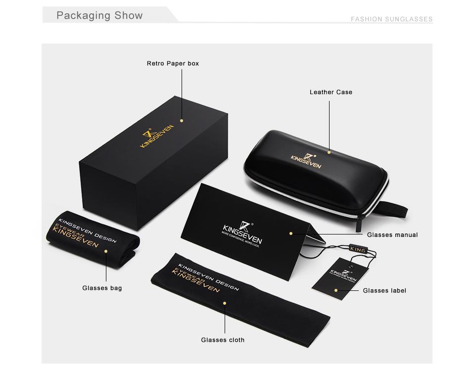 Kingseven Handmade Black Walnut Wood Men's Sunglasses Women Polarized Mirror Lens Sun Glasses Male UV400 Oculos W5517