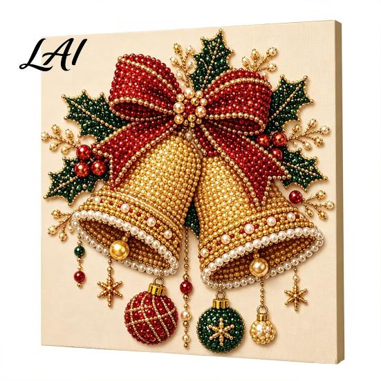 Progetti Artistici per Alleviare lo Stress Kit Perle Finte di Natale Pittura Capanna Innevata di Babbo Natale Kit Artigianale 3D Scintillante con Perline Fai da Te per Adulti Parete per le Festività Invernali di Casa