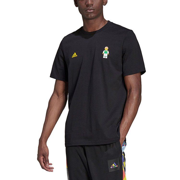 adidas T Shirts Men's Black Crew Neck Moderate Straight Fit HG1400