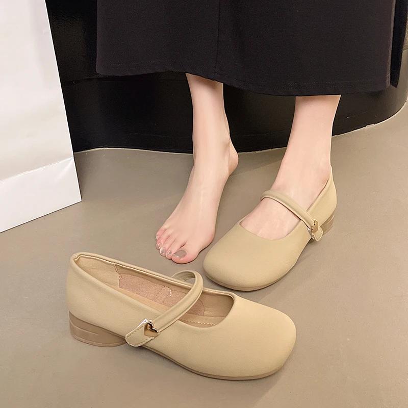 Round Toe Shoes for Women 2025 Gothic White Mary Jane Flats Ladies Summer Footwear Moccasins Black Japanese Style Lolita Cute
