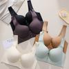 Seamless Underwear Women's Front-buttoned Bra No Underwire Gathering Bra Thin Vest Bra Push Up Bra