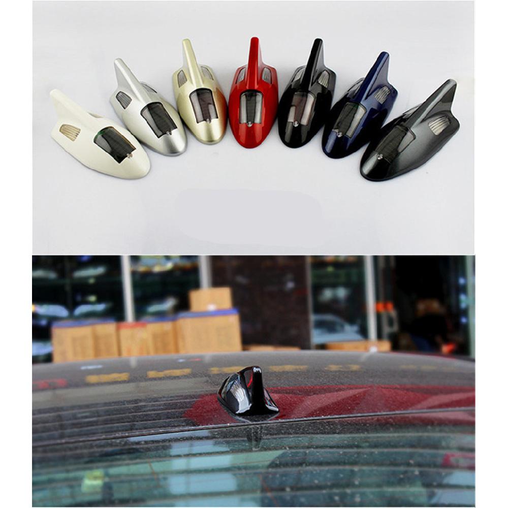 Grey Shark Fin Solar Anti-Rear-End Warning Lamp Led Decoration Strobe Lamp