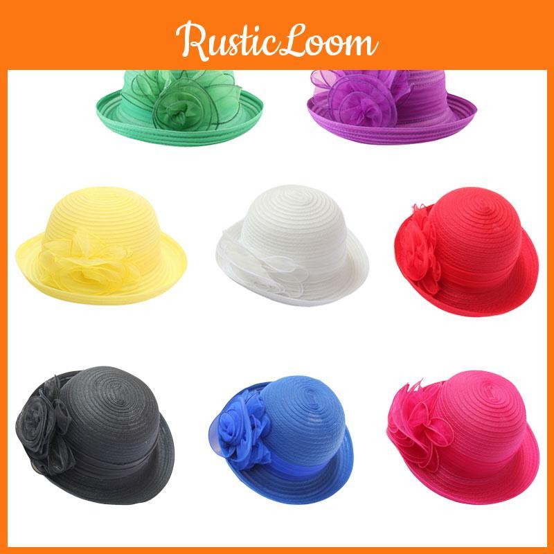 Classic Womens Derby Tea Party Organza Bowler Sun Hat With Vintage Flair