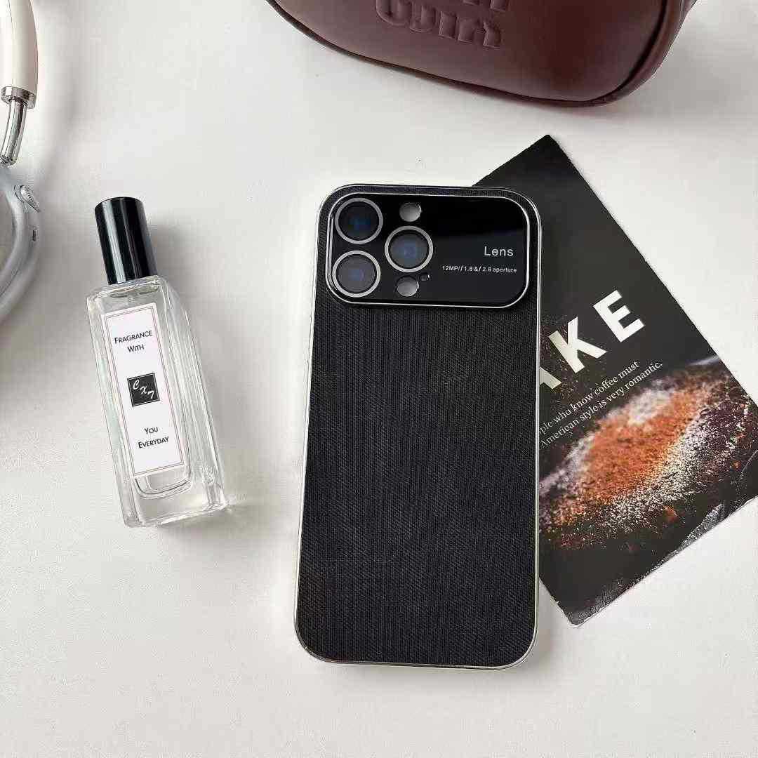 

Гальванізований чохол з текстурою деніму, стійкий до падінь, та скін для iPhone 17 Pro Max iPhone 15 чорний