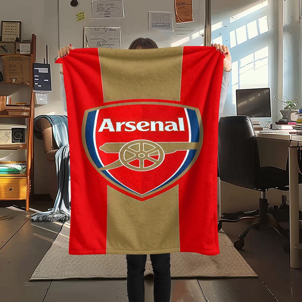 Arsena Team Logo Print FlAannel Blanket, High Quality Comfortable for All Seasons, Home Decor, Warmth and Comfort