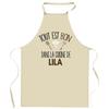 Kitchen Apron - Planetee "Everything Is Good In the Kitchen" (LILA) - Resistant Cotton - Breton Print - Adjustable