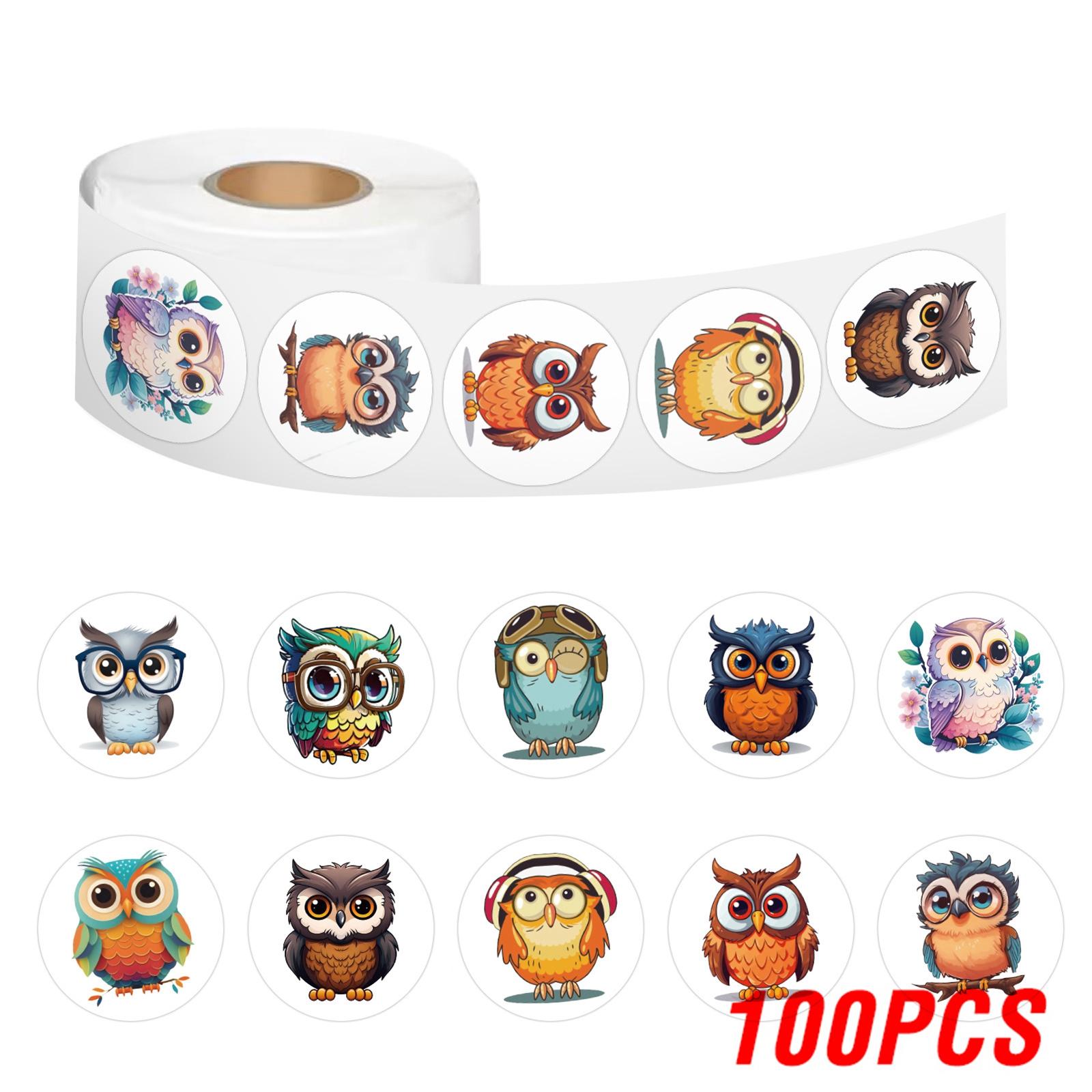 100-500Pcs High-Standard Cute Superior-Grade Owl High-Standard Sticker Premium-Quality Animals High-Standard Sticker For Youngsters Vintage