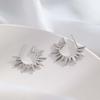 Punk Exaggerated Gold Colour Sun Shape Stud Earrings for Women Hip Hop Rock Metal Irregular Sun Earrings Party Jewelry
