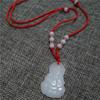 White Jade Guanyin Buddha Pendant Red Rope Necklace Safe Pendant Men's Necklace Women's Necklace