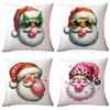 New Santa Blowing Bubble Printed Pillow Case Home Sofa Cushion Pillow Case