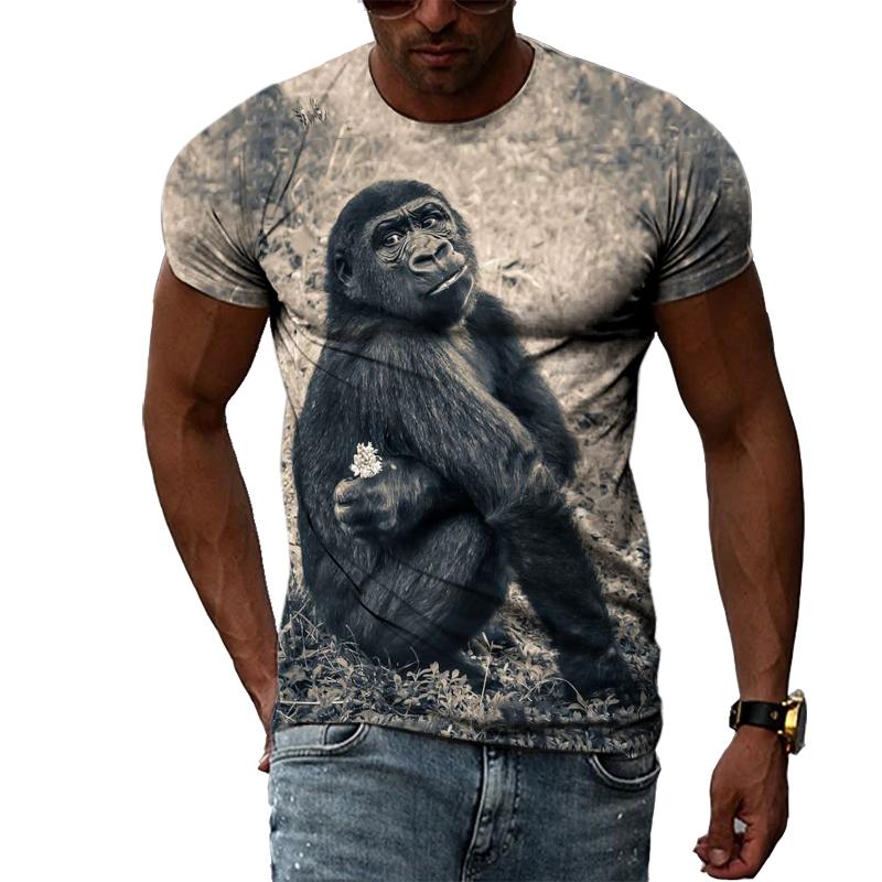 Sommar Trendiga män Funny Monkey grafiska t-shirts Mode Smak Casual Personlighet Tryckt T-shirt Hip Hop street style T-shirts Topp