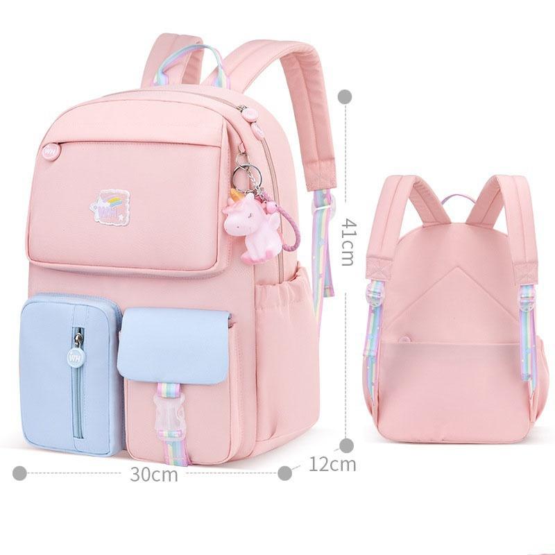 ODAWA Zaino Scolastico Per Ragazze E Ragazzi - 33x22x45 Cm - Leggero, Con Tasche E Cinghia Pettorale - Per Scuola Elementare