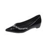Rhinestone Ladies Pointed Toe Flat Soft Sole French Style Heightened Shallow Mouth Elegant Single Shoes