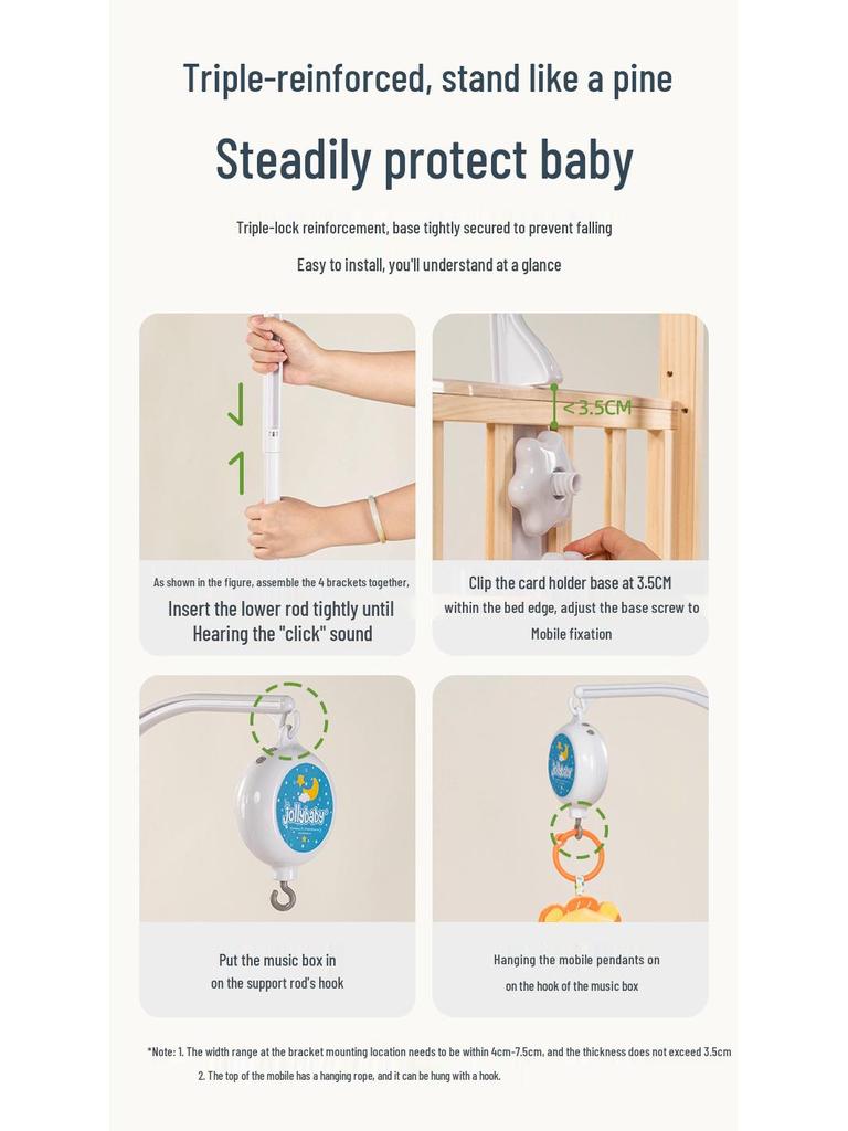 Rotierendes Musik-Mobile mit beruhigender Schlafmelodie für das Babybett