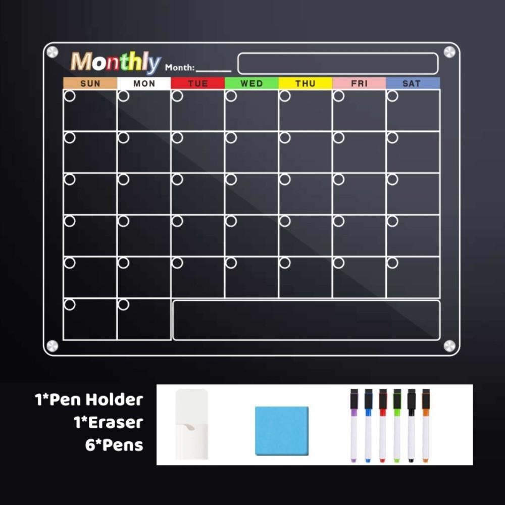 Message Note Monthly Weekly Planner Schedule Rewritable Fridge Clear Board  Kitchen