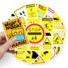 50 Warning Signs Doodle Creative Suitcase Scooter Laptop Car Cartoon Decorative Stickers