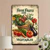 Vintage Metal Decorative Sign "Fresh Fruits and Vegetables" - Retro Tin Wall Art for Supermarket/Kitchen/Garden/Restaurant