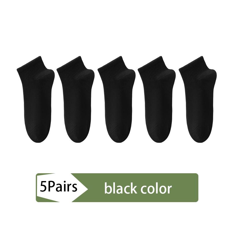 5Pair Men Combed Cotton Socks Short Breathable Odor proof and antibacterial Business Autumn and Winter for Male sock High Quality Size EU38-45