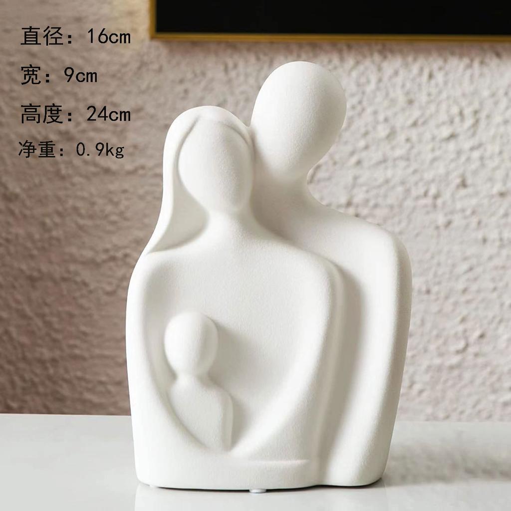 Ceramic Figure Figurines Modern Decoration Home Sculpture Nordic Decorative Abstract Couple Statue Living Room Crafts Ornaments