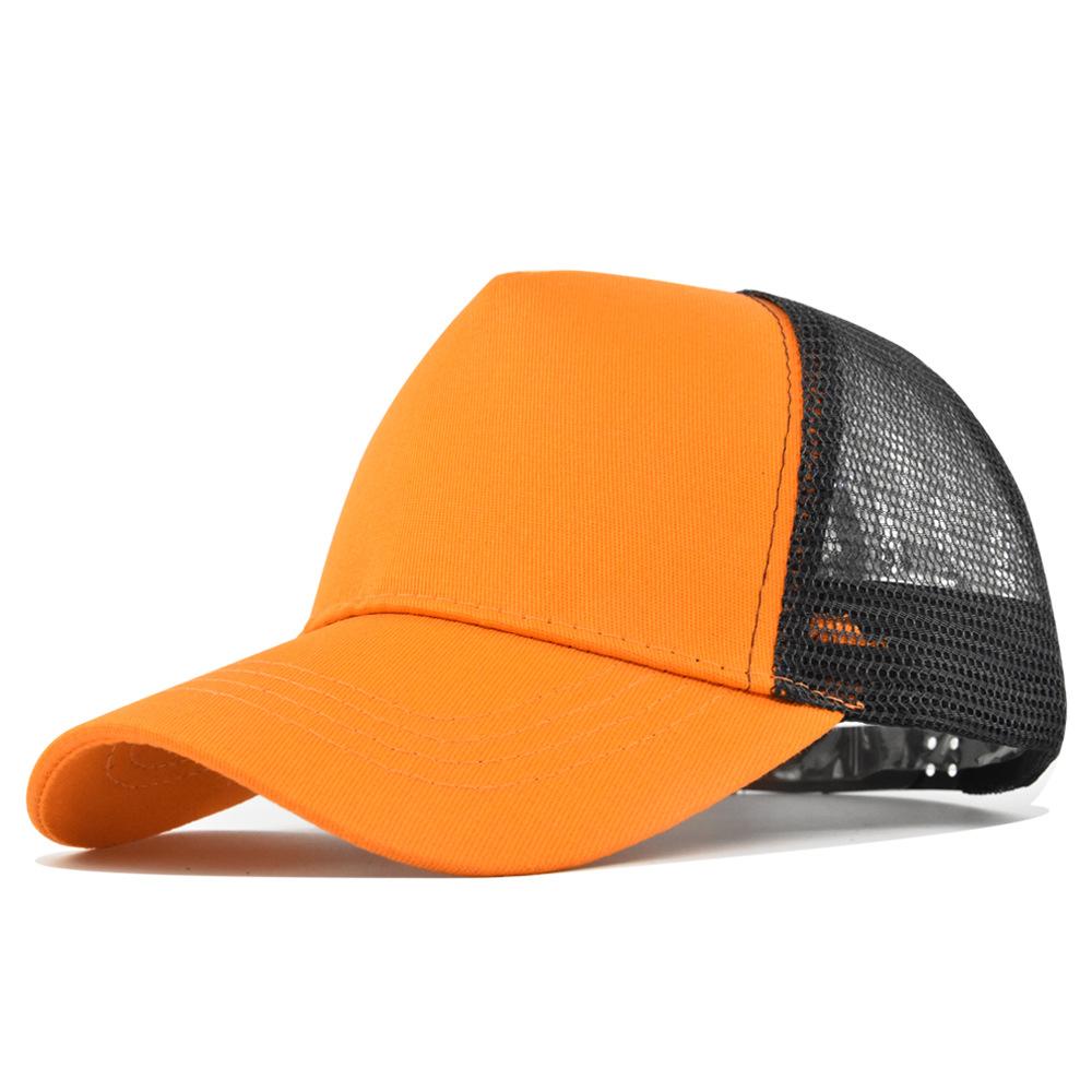 Customized Printing Logo 5 Panels Baseball Cap For Men Women Summer Adult Mesh Cap Advertising Cap Curved Brim Hat Wholesale