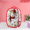 1Pcs Christmas Red Black Plaid Snowman Pop-Up Laundry Hamper Expandable Mesh Hamper Basket for Room Bedroom Bathroom Organization Contemporary Storage
