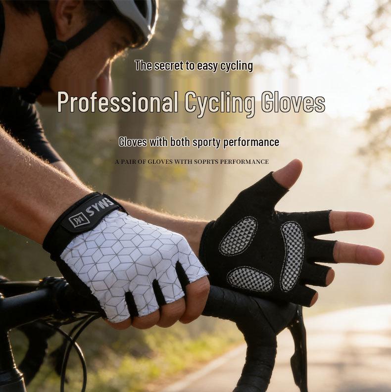 Unisex Half-Finger Cycling Gloves: Shock-Absorbent, Anti-Slip, Sun Protection for Road & Mountain Biking